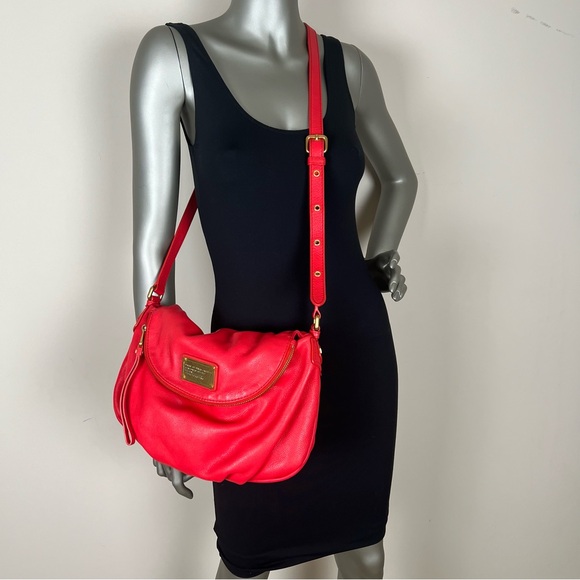 Marc Jacob classic Q leather large crossbody shoulder Designer bag zippered flap - Picture 2 of 16